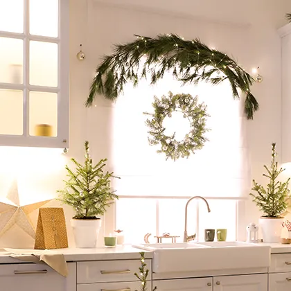 Beautiful home with wreaths